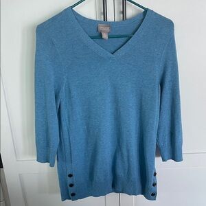 Chico's Sky Blue V-Neck Pullover